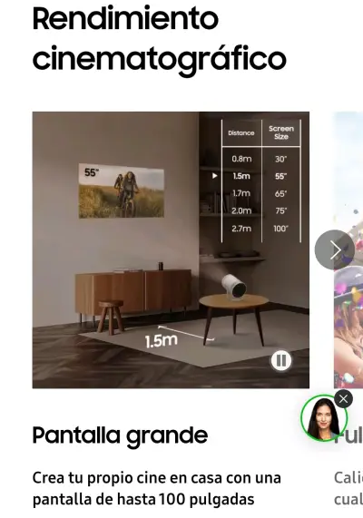 Proyector Samsung The Freestyle + Funda Rígida ORI - miniatura 2