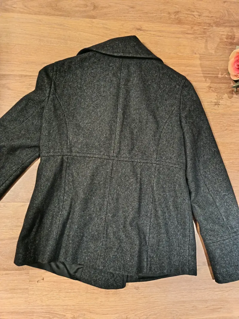 Abrigo Michael Kors gris oscuro con doble botonadu - 3