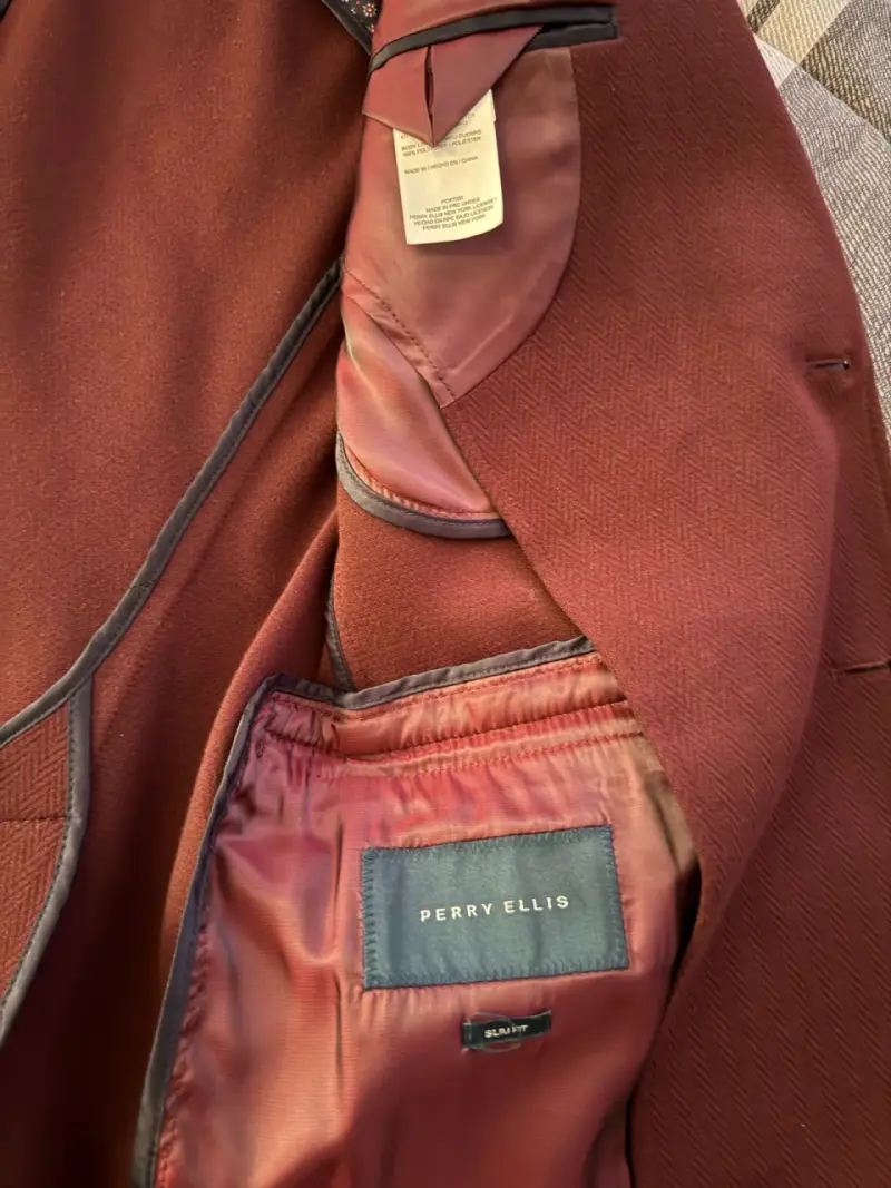 Blazer burdeos Perry Ellis talla 50 - 3