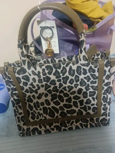 Bolso de mano estampado leopardo Geiger - miniatura 1