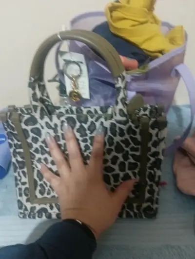 Bolso de mano estampado leopardo Geiger - miniatura 2