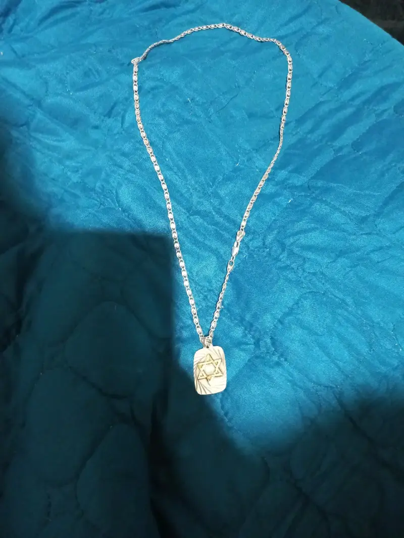 Collar de plata con colgante de estrella de David - 1