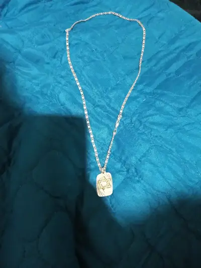 Collar de plata con colgante de estrella de David - miniatura 1
