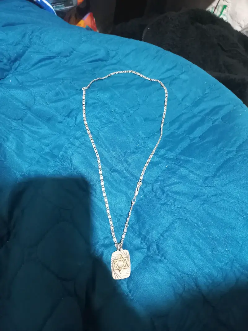 Collar de plata con colgante de estrella de David - 2