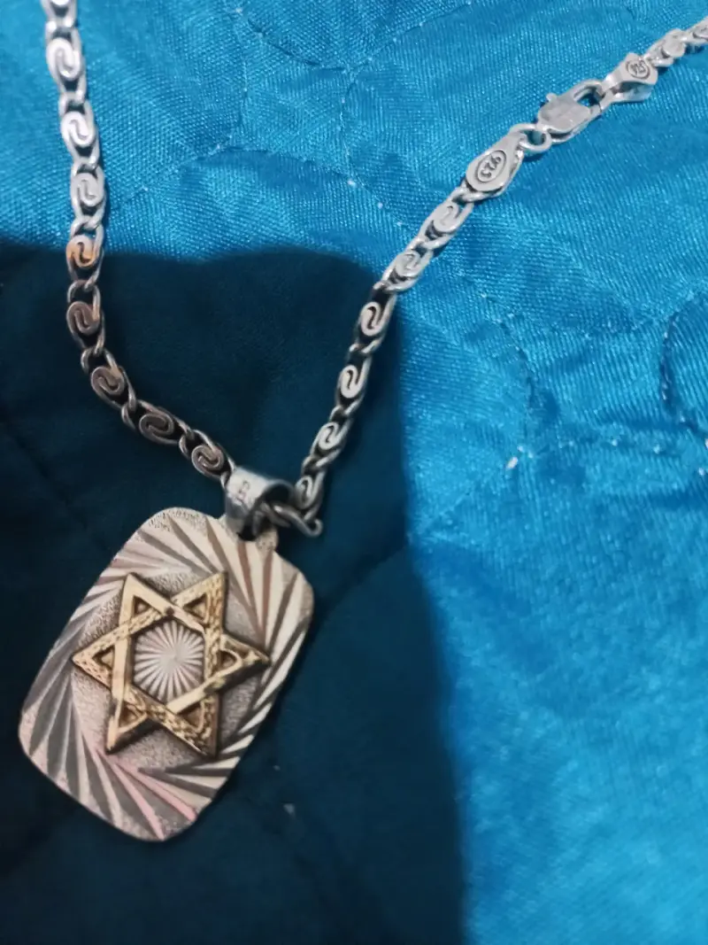 Collar de plata con colgante de estrella de David - 3