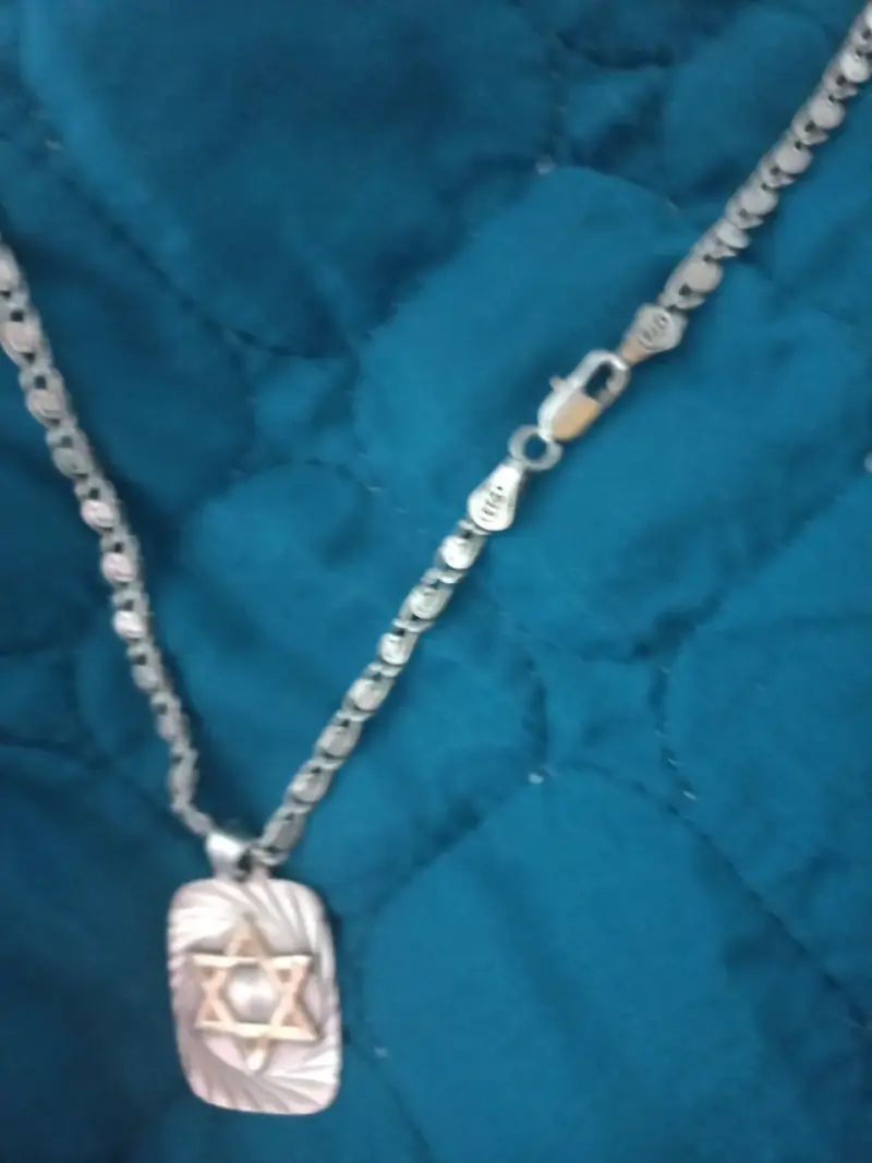 Collar de plata con colgante de estrella de David - 4