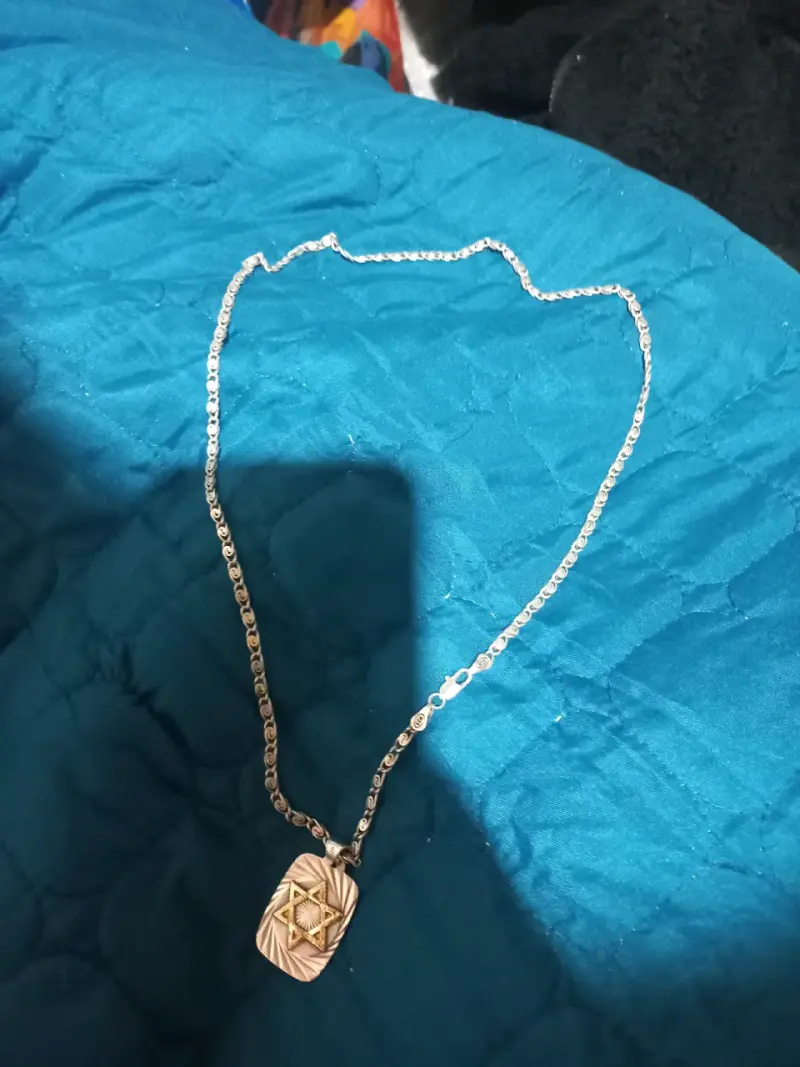 Collar de plata con colgante de estrella de David - 5