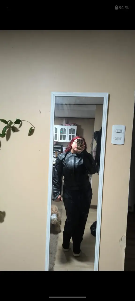 Chaqueta de cuero negra para moto - 4