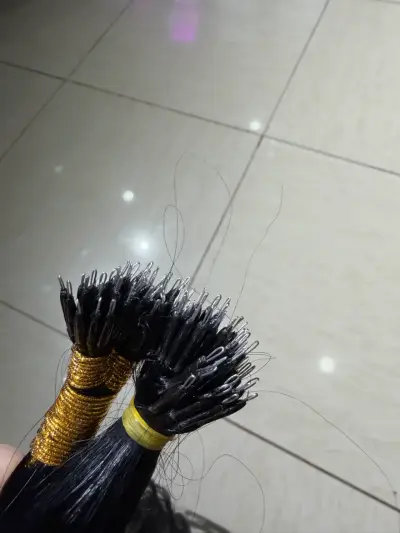 Extensiones de cabello negro con microanillas - miniatura 1