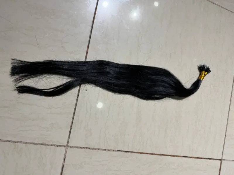 Extensiones de cabello negro con microanillas - 2