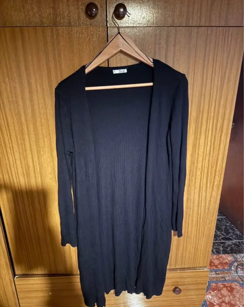 Cardigan negro largo talla M