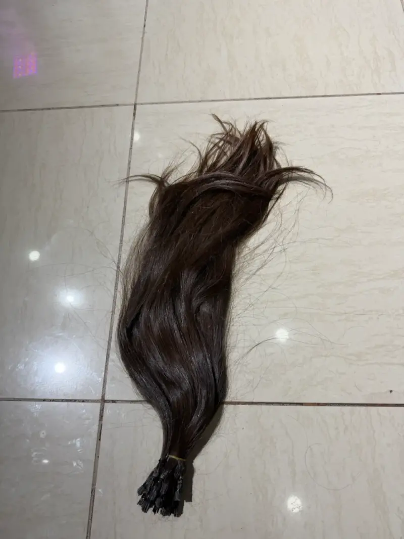 Extensión de cabello natural castaño largo - 2