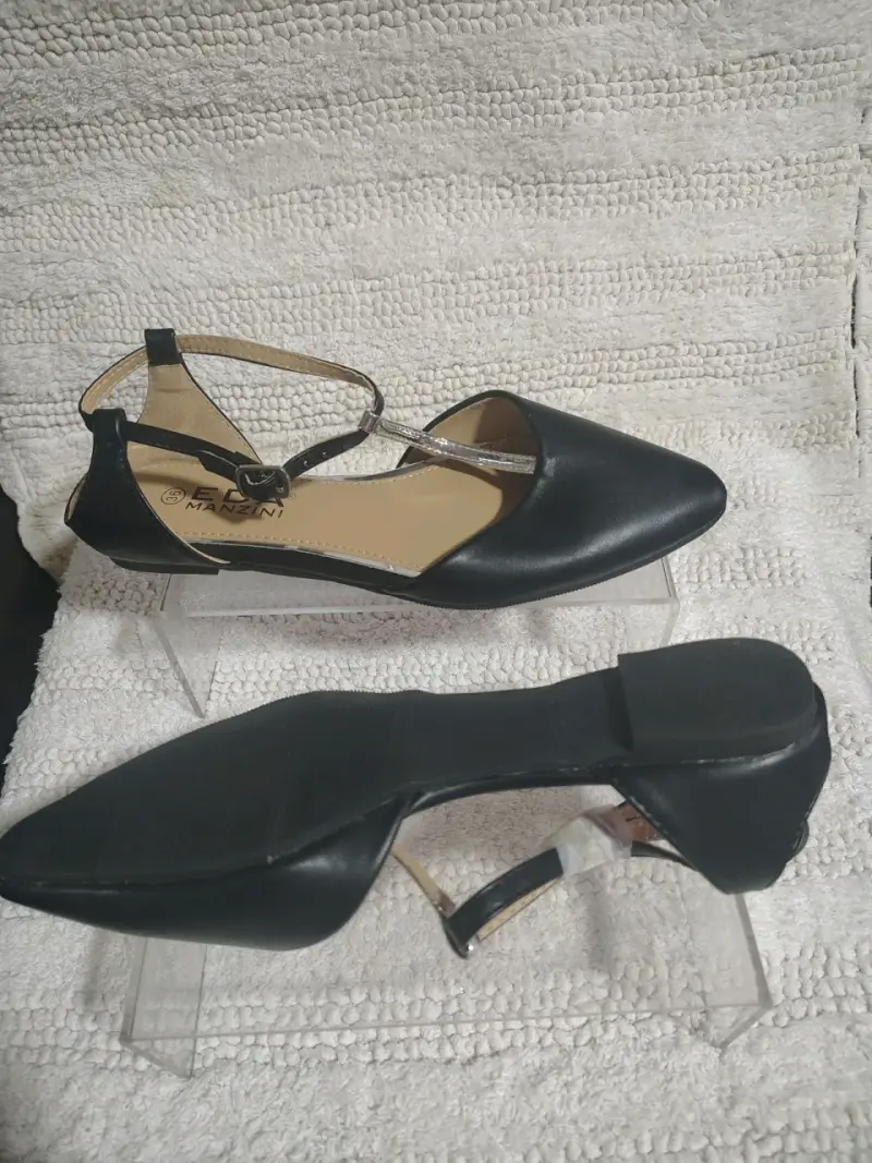 Zapatos planos negros de cuero para mujer - 3