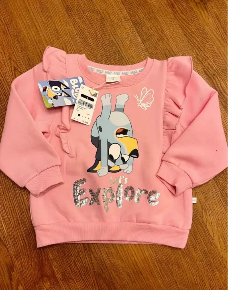 Polerón infantil Bluey rosa con personajes - 2