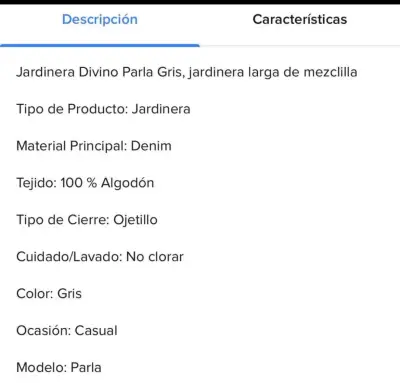 Jardinera Parla gris de mezclilla - miniatura 3