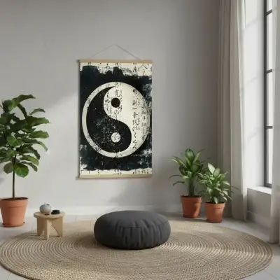 Decoración Mural Ying Yang Cuadro Meditación - miniatura 1