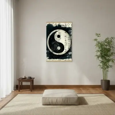 Decoración Mural Ying Yang Cuadro Meditación - miniatura 3