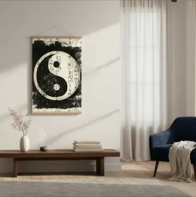 Decoración Mural Ying Yang Cuadro Meditación - miniatura 4