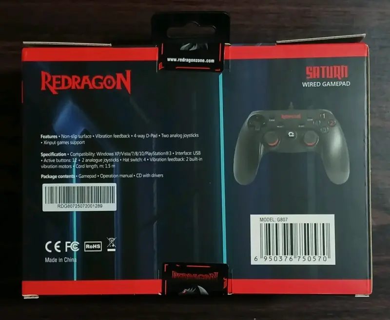 Controlador Redragon Saturn con cable PC y PS3 - 2