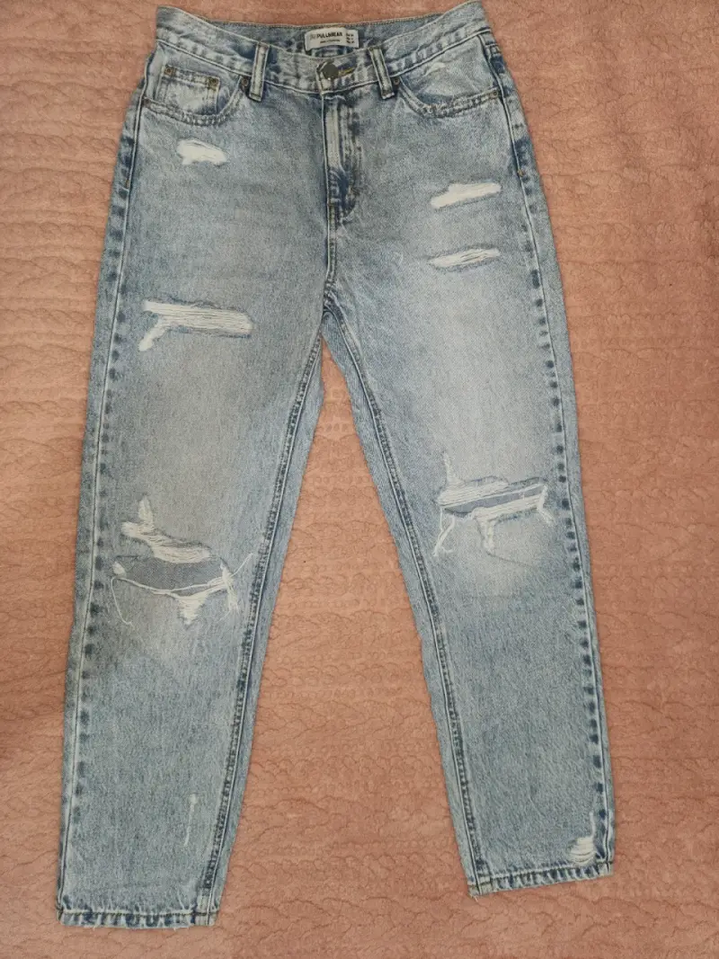 Jeans desgastados Pull&Bear azul claro - 1