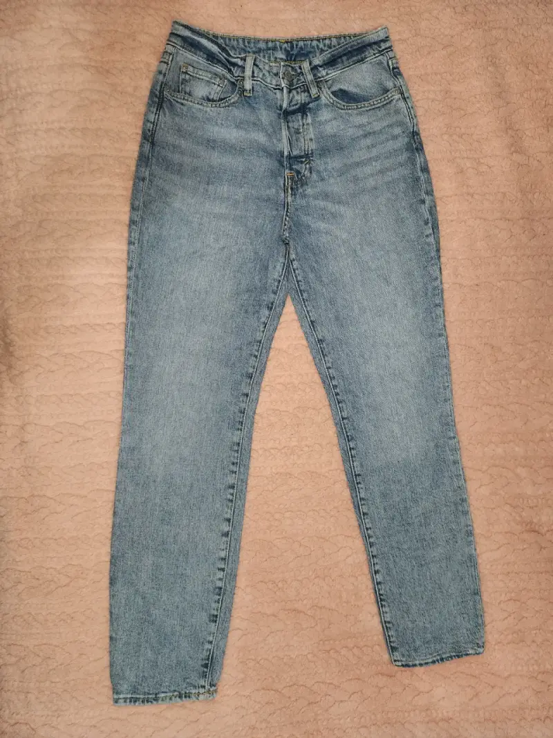 Jeans mom de mezclilla azul - 2
