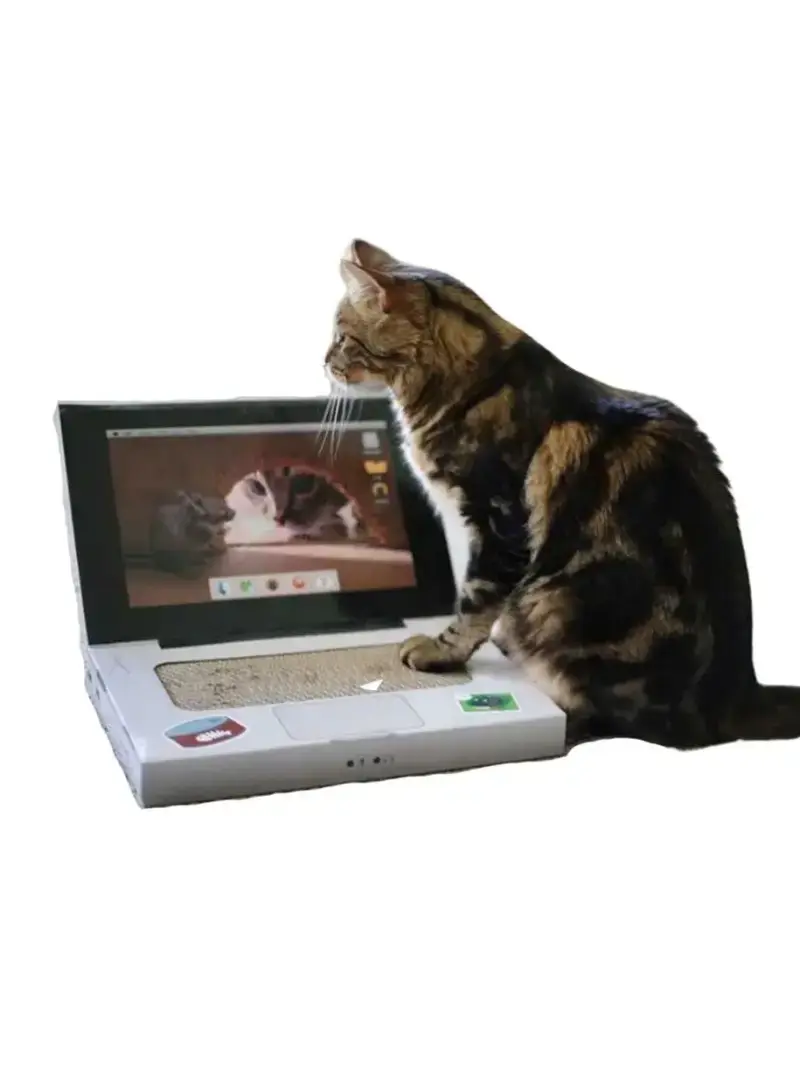 Rascador para gatos con diseño de laptop - 1