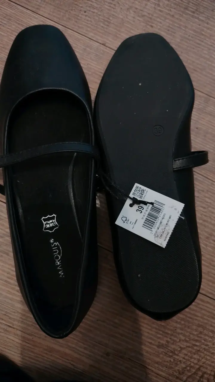 Zapatos planos negros de cuero Marouis talla 39 - 1