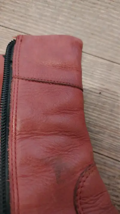 Botas de cuero rosa oscuro con cierre - miniatura 3
