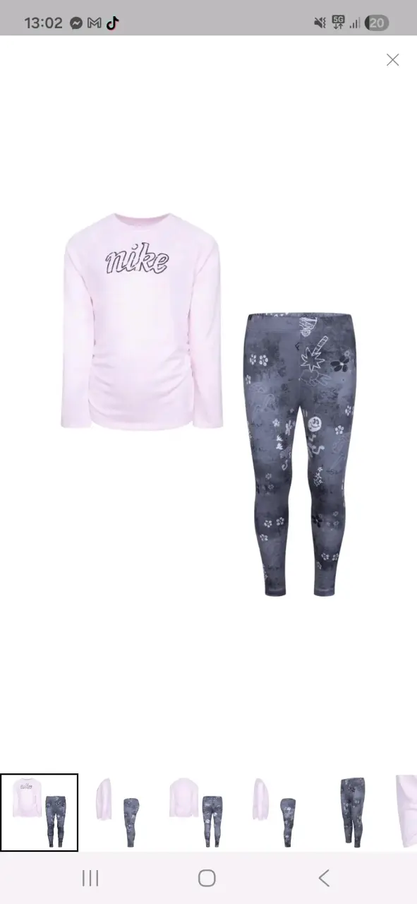 Conjunto deportivo infantil Nike rosa y gris - 4