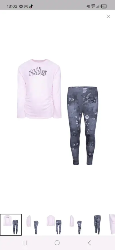 Conjunto deportivo infantil Nike rosa y gris - miniatura 4