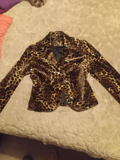 Chaqueta animal print de leopardo para mujer - miniatura 1