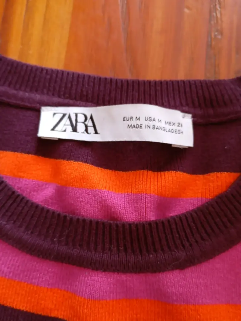 Suéter a rayas Zara morado y rosado - 2