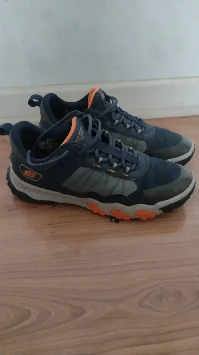 Zapatillas deportivas Skechers azul y naranja - miniatura 1