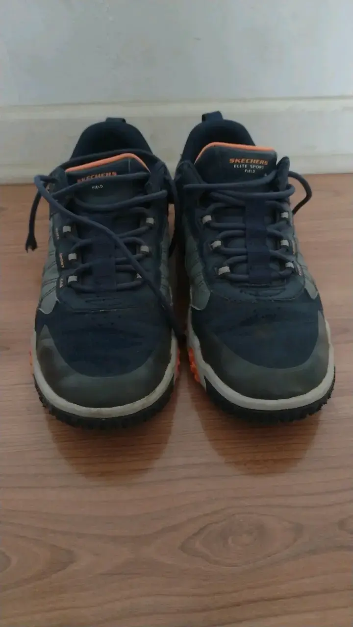 Zapatillas deportivas Skechers azul y naranja - 3