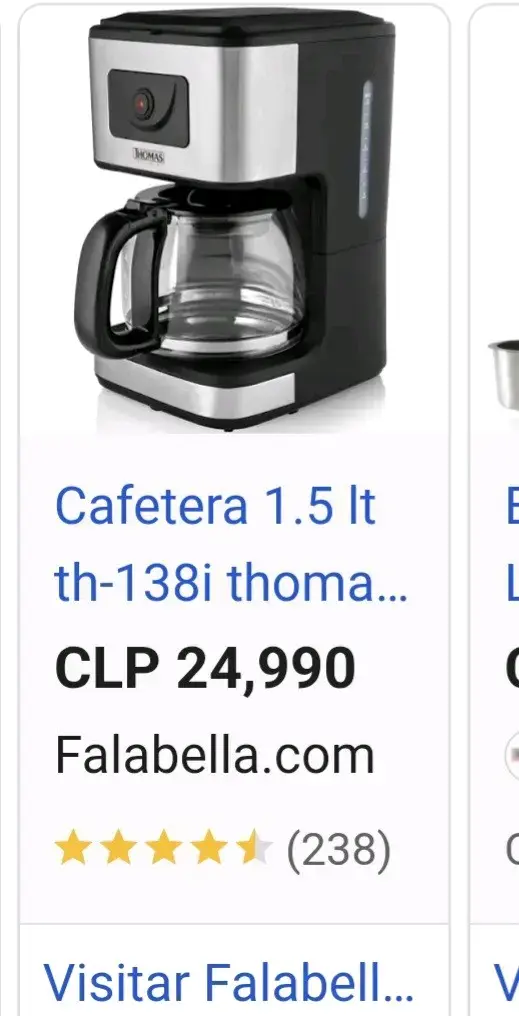 Cafetera Thomas de acero inoxidable y foto de refe - 3