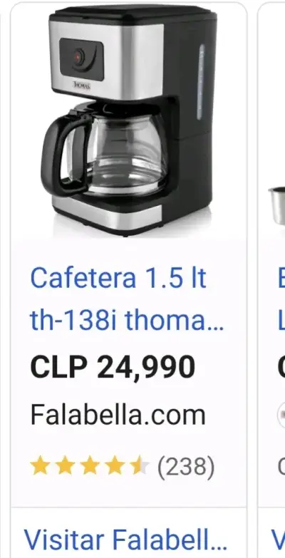 Cafetera Thomas de acero inoxidable y foto de refe - miniatura 3