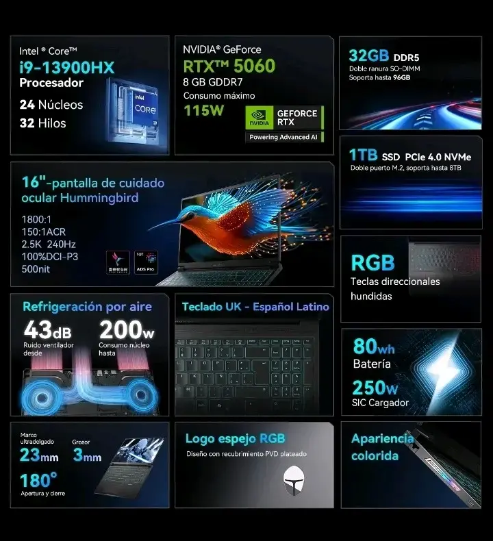 Notebook Gamer Rtx5060 I9-13900hx Thunderobotrs16 - 2