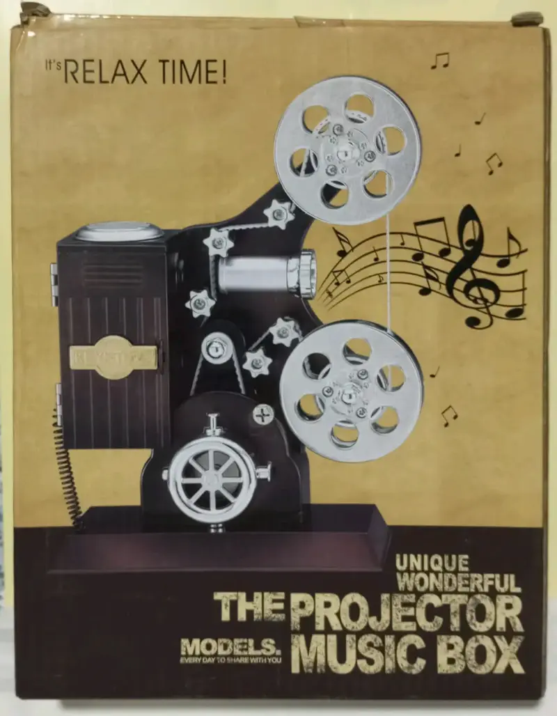 Caja musical proyector vintage decorativa - 1