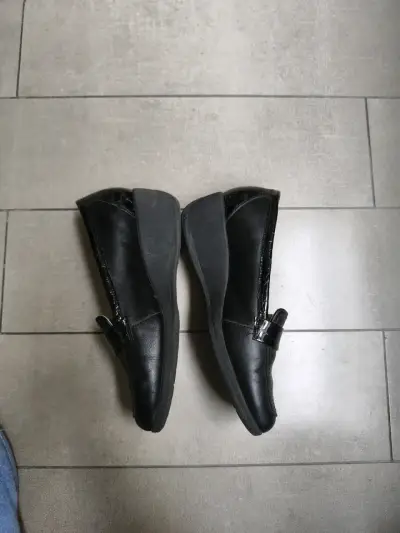 Zapatos de cuero negro 16hrs para mujer - miniatura 2