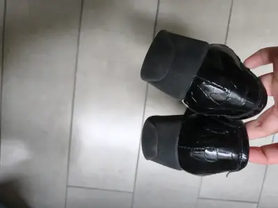 Zapatos de cuero negro 16hrs para mujer - miniatura 4
