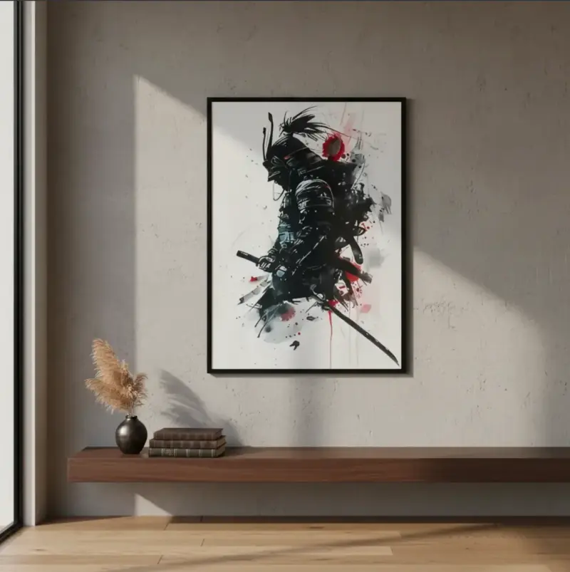 Elegante Cuadro Decorativo Ronin Samurai 42 X 62 - 2