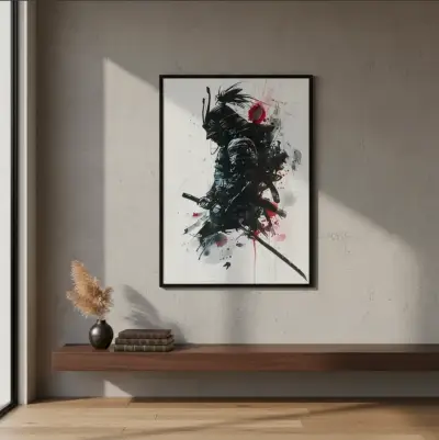 Elegante Cuadro Decorativo Ronin Samurai 42 X 62 - miniatura 2