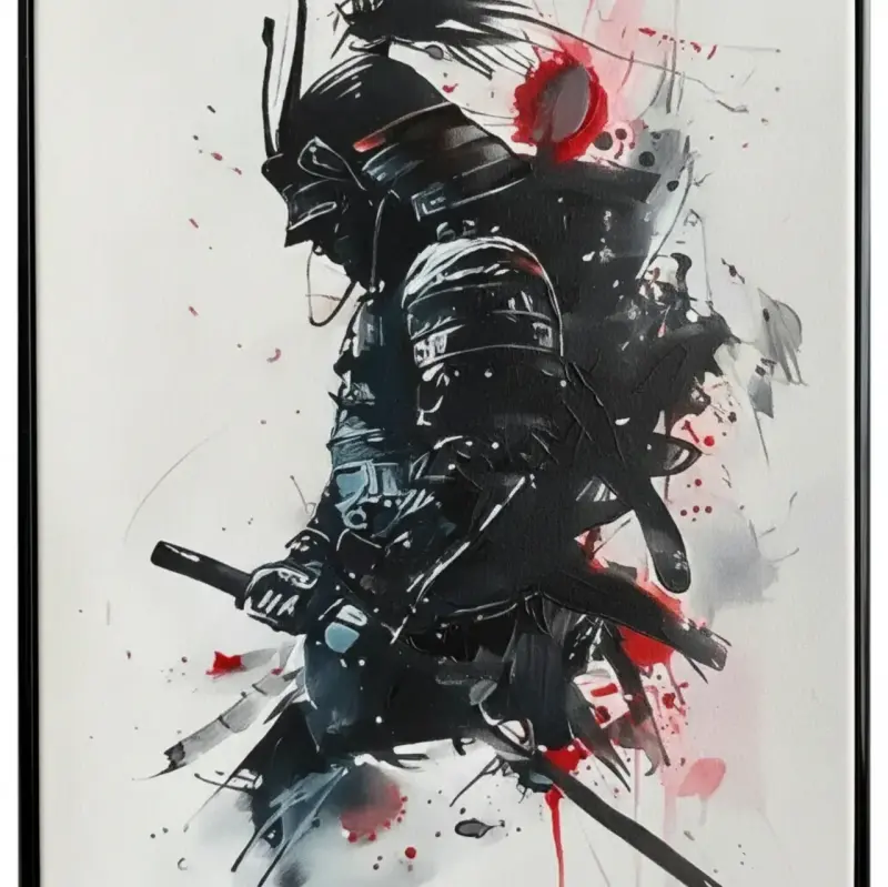 Elegante Cuadro Decorativo Ronin Samurai 42 X 62 - 3