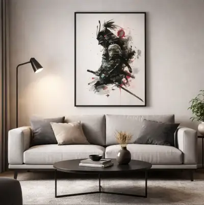 Elegante Cuadro Decorativo Ronin Samurai 42 X 62 - miniatura 4