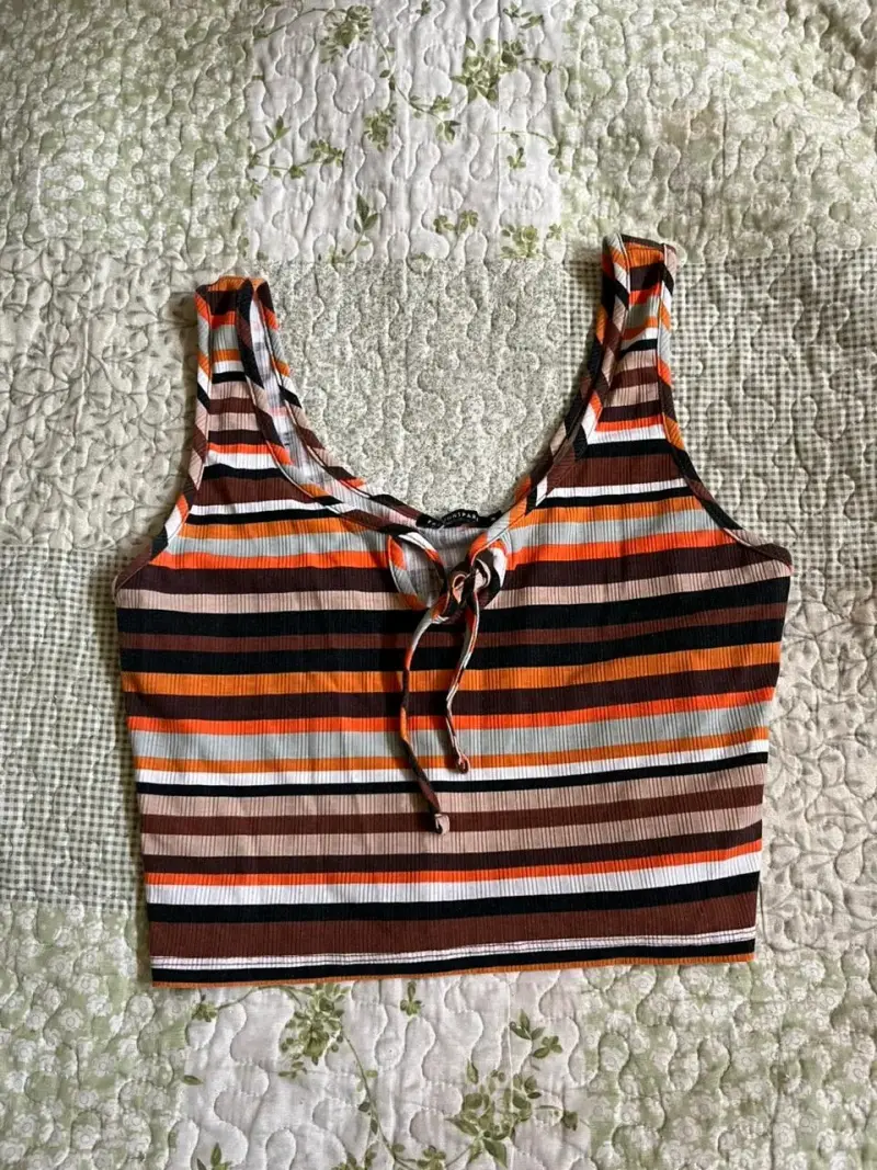 Crop top a rayas multicolor