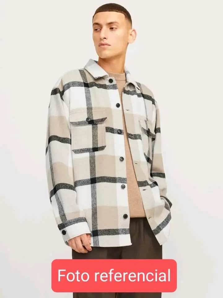 Camisa de franela a cuadros H&M gris S - 4