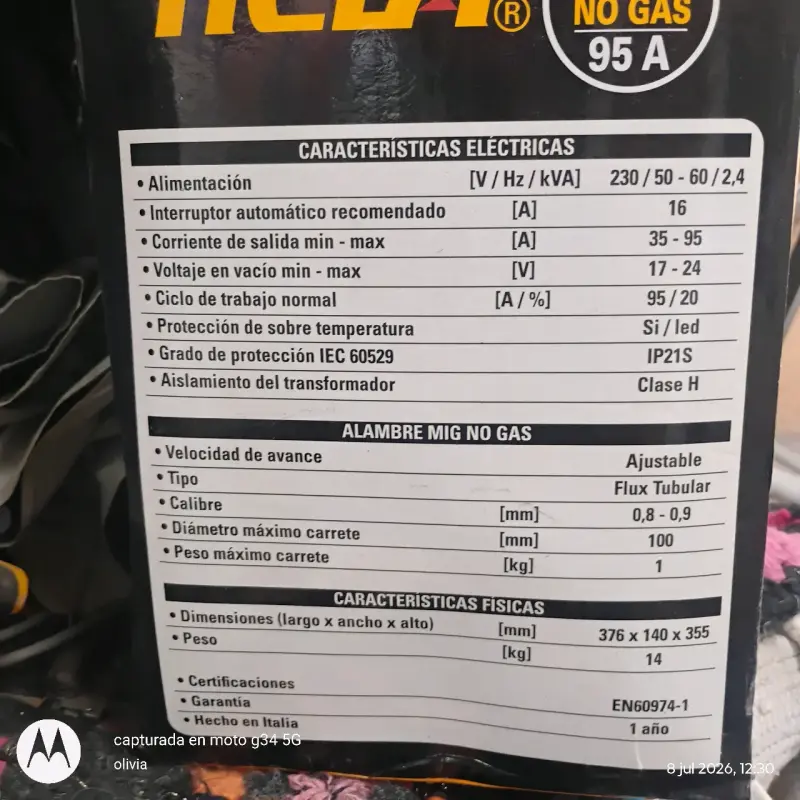 Soldadora Inverter Heda 95A sin gas - 1