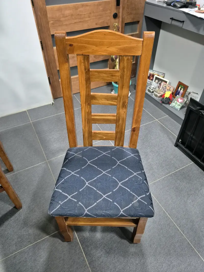Juego de comedor de madera con vidrio para 6 personas - 4