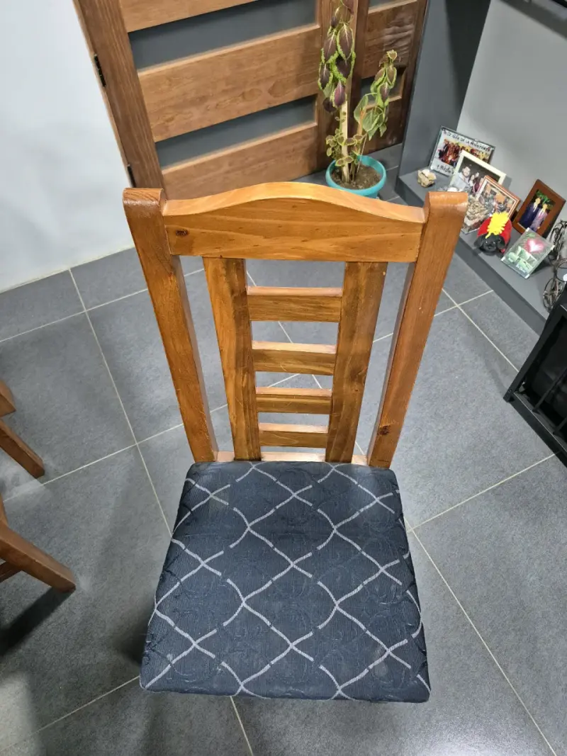 Juego de comedor de madera con vidrio para 6 personas - 5