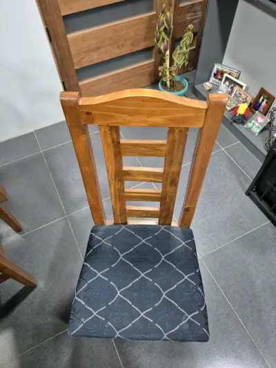 Juego de comedor de madera con vidrio para 6 personas - miniatura 5